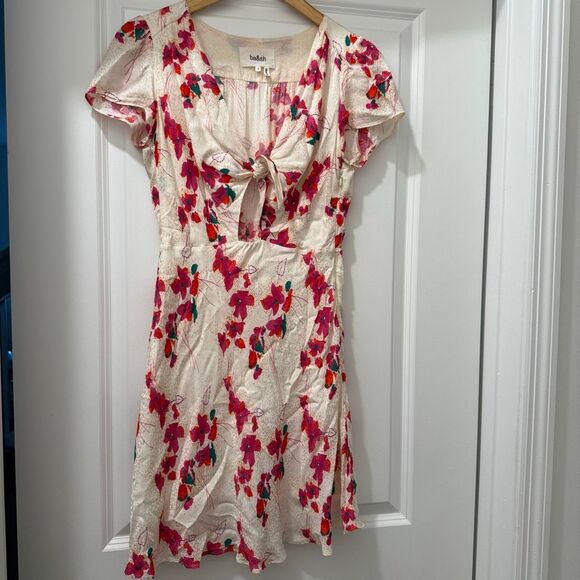 BA&SH Elita Floral Jacquard Tie Front Minidress Size Small - Picture 2 of 4